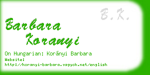 barbara koranyi business card