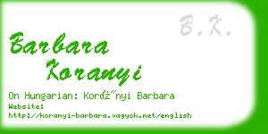 barbara koranyi business card